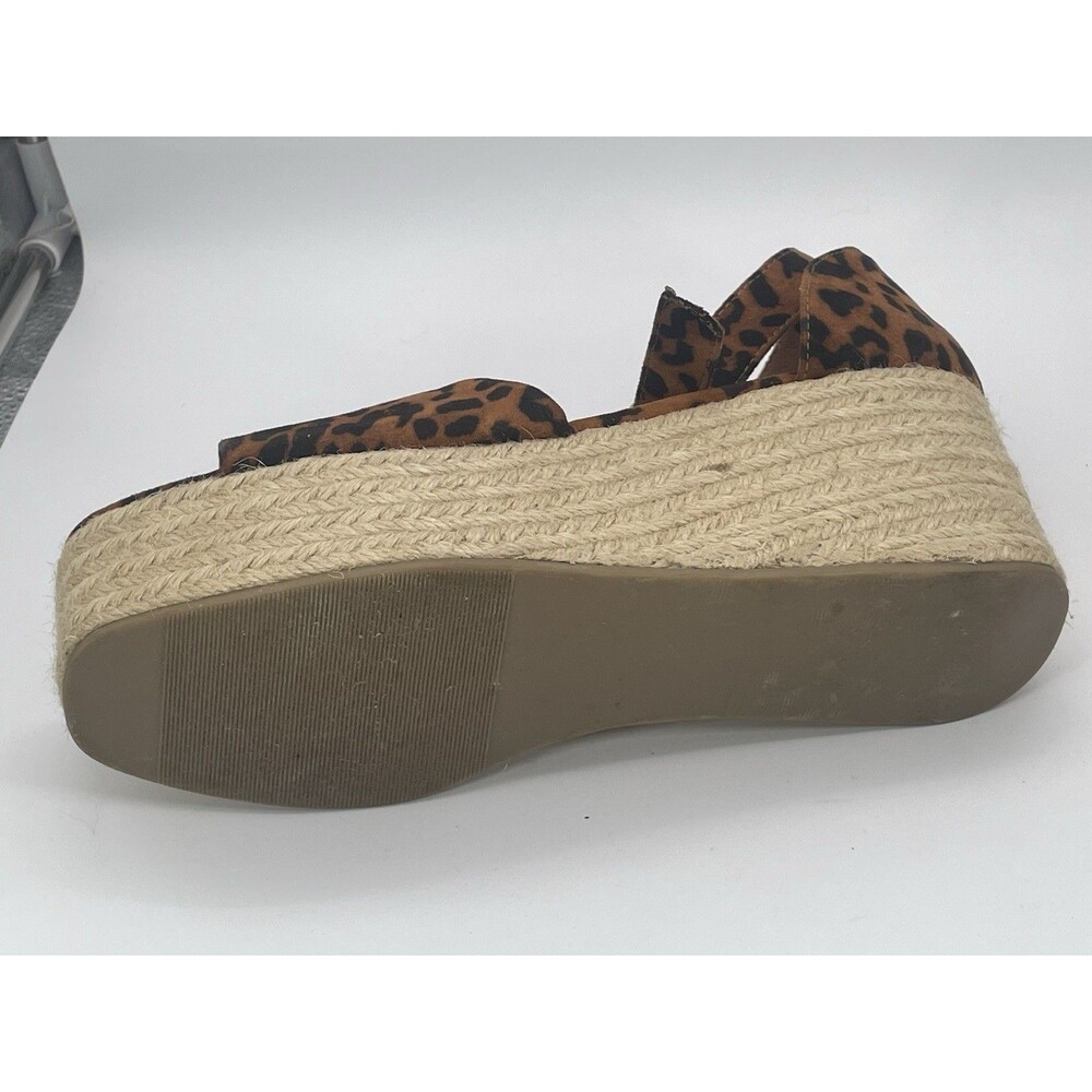 JustFab Leopard Print Espadrille Wedge Sandals Women’s Size 8 - Picture 5 of 7